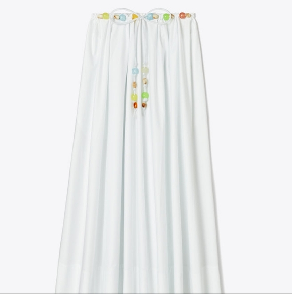 NWT Tory Burch Beaded Cotton Poplin Skirt Long White - Picture 5 of 10